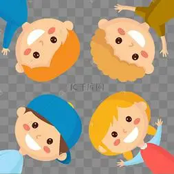 矢量卡通人群围观