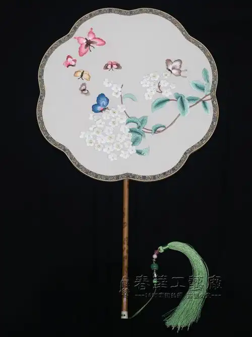 古风扇子绣花手工苏绣古代汉服旗袍宫廷双面扇子