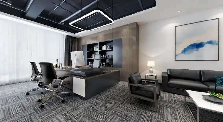 50㎡中式现代办公空间装修案例_效果图_土巴兔装修网