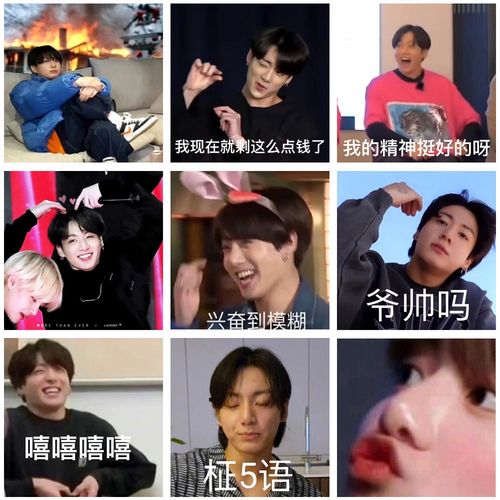 54张田柾国表情包贴纸防弹少年团网红沙雕搞笑创意ipad手机壳装饰