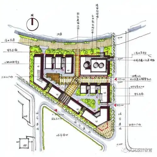 建筑快题中总平面图的画法