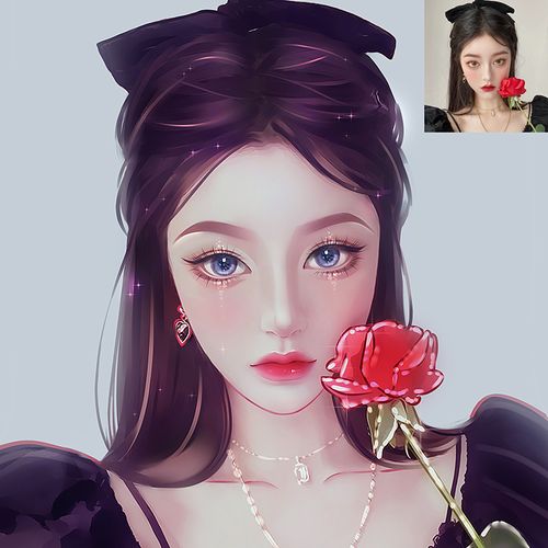 真人照片转手手绘头像卡通绘画素描肖像漫画卡通