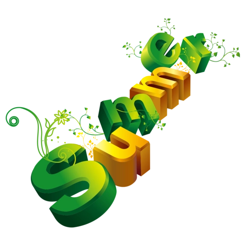 summer绿色花藤立体艺术字