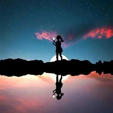 星空背影头像女生