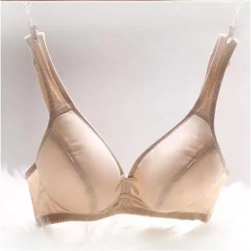 真丝文胸经典款女士文胸细针织蚕丝无钢圈文胸孕妇可穿多色m-xxxl