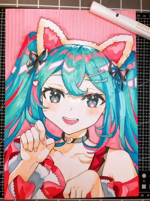 马克笔手绘动漫女孩