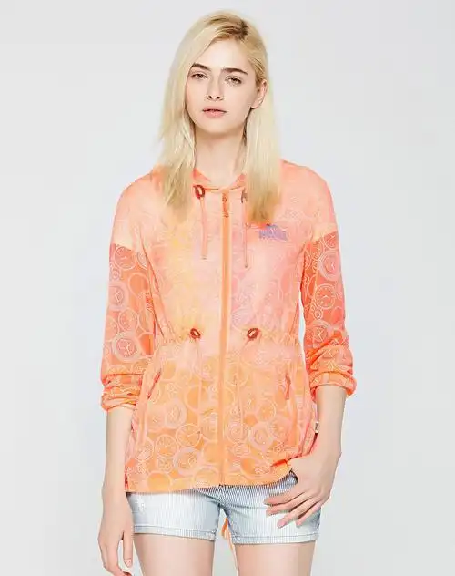 时尚花纹 亲肤质感 女款粉桔皮肤衣