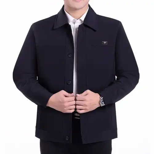 春秋装中老年人夹克衫休闲外套男士上衣中年男装夹克外衣服爸爸装