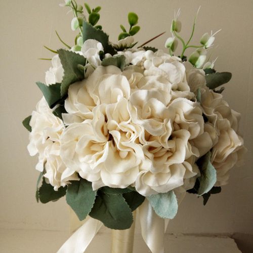 2021新款婚纱摄影道具手捧花白色 影楼外景拍摄道具手捧花韩式