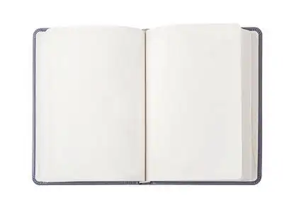 打开空白书为您的文本或消息隔离在白色背景保存裁剪路径.照片