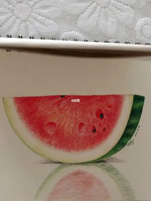 彩铅手绘西瓜带步骤