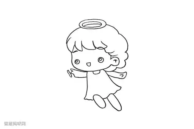 简笔画的小天使