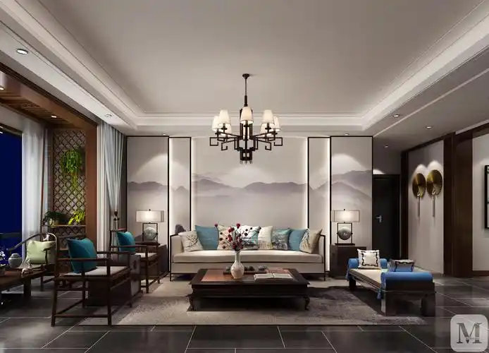 中式客厅背景墙装修效果图