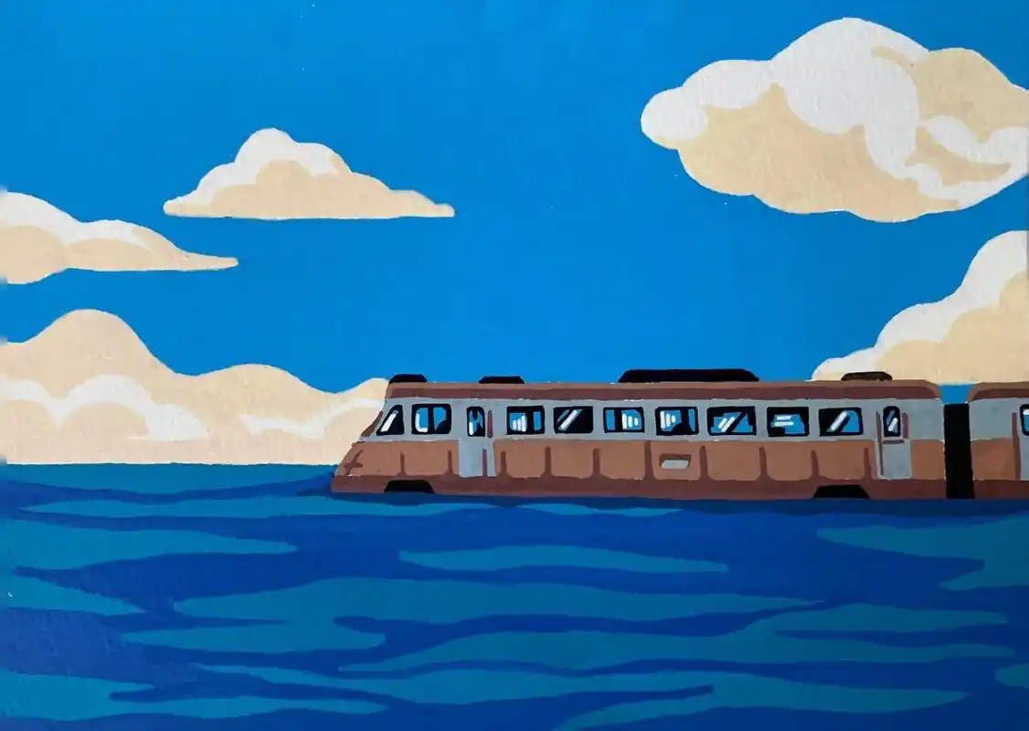 丙烯马克笔 | 千与千寻《海上列车》丙烯马克笔 | 千与千寻 - 抖音