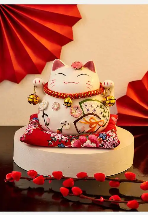 车载摆件开业招财猫猫摆件家用小型开业礼物办公室车载玄关迷你小可爱