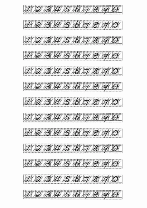 阿拉伯数字-儿童手写体练习字帖答案