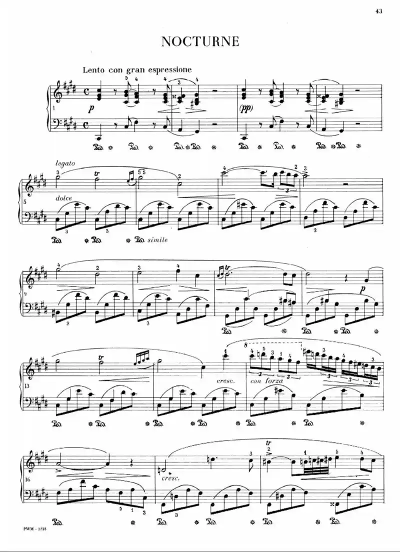 肖邦升c小调夜曲.#钢琴 #古典音乐 #乐谱 - 抖音