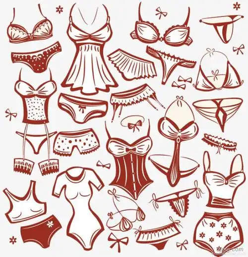 内衣png素材透明免抠图片卡通手绘