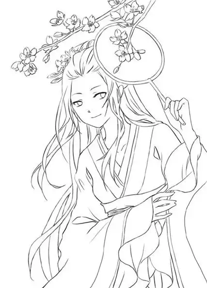 30款古风人物线稿图古风线稿临摹图