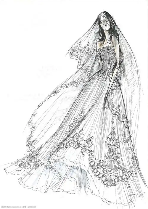 花边婚纱设计图