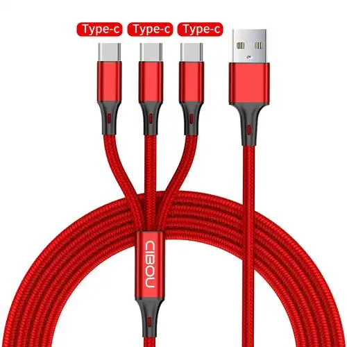 安卓3头适用于typec数据线三合三合一一全双安typec2手机数据线