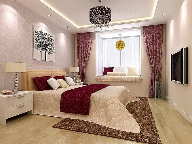 红色装修风格 现代60平小户型装修效果图