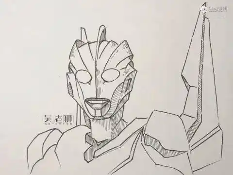 诺亚奥特曼奥特曼系列线描简笔画