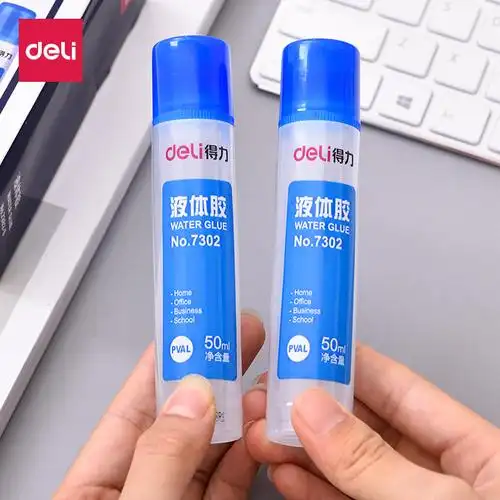 [12支装]得力液体胶水办公50ml透明胶学生财务用品快干胶粘性-粉丝福