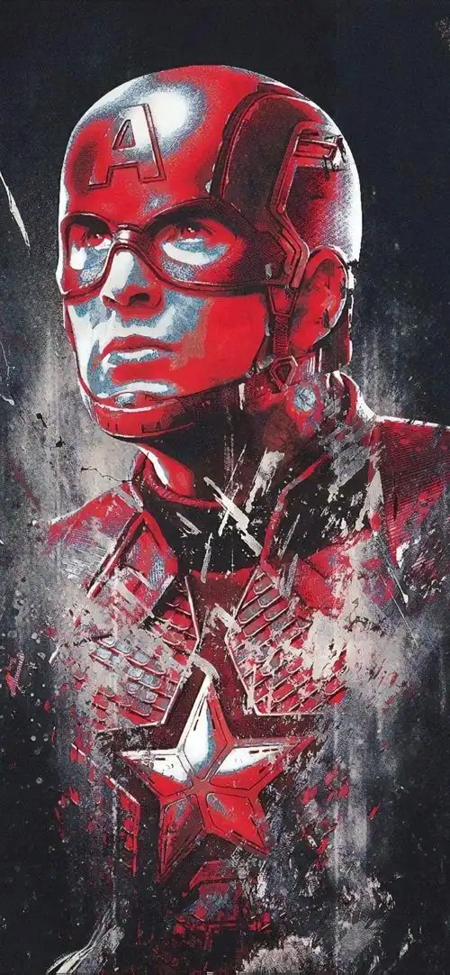 《复仇者联盟4》美国队长艺术海报(2019),高清图片,手机壁纸