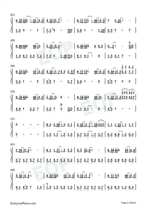 小小孩时代少年团双手简谱预览2