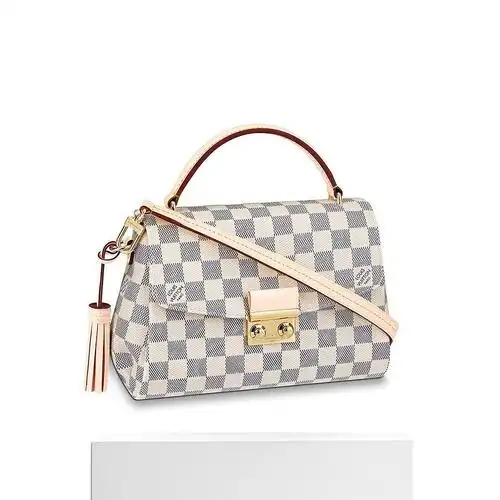 直邮louisvuitton路易威登croisette系列女士手提包天蓝色通用款女包