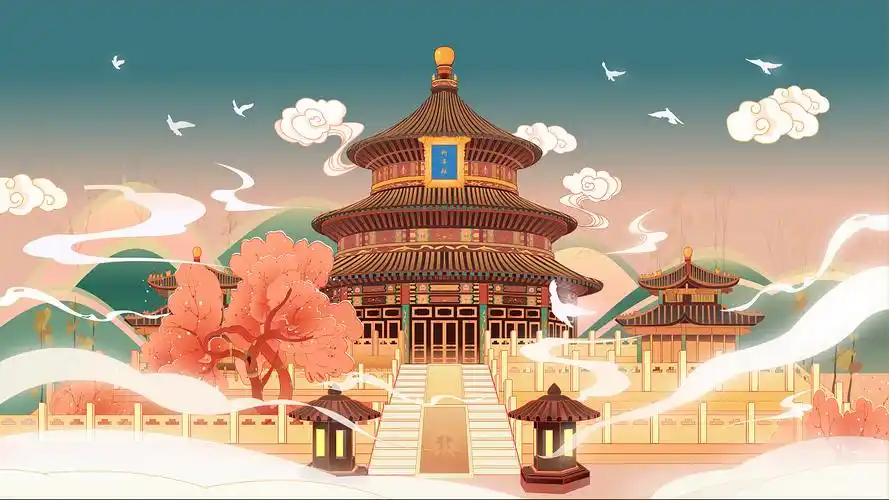 遇见最美天坛--祈年天祥|插画|商业插画|亦泽i - 原创作品 - 站酷