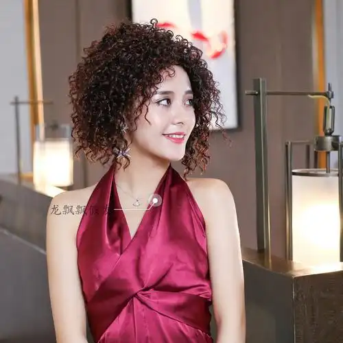 首发新电烫螺丝卷头顶补发块盖白发修脸蓬松假发女短卷发m031908