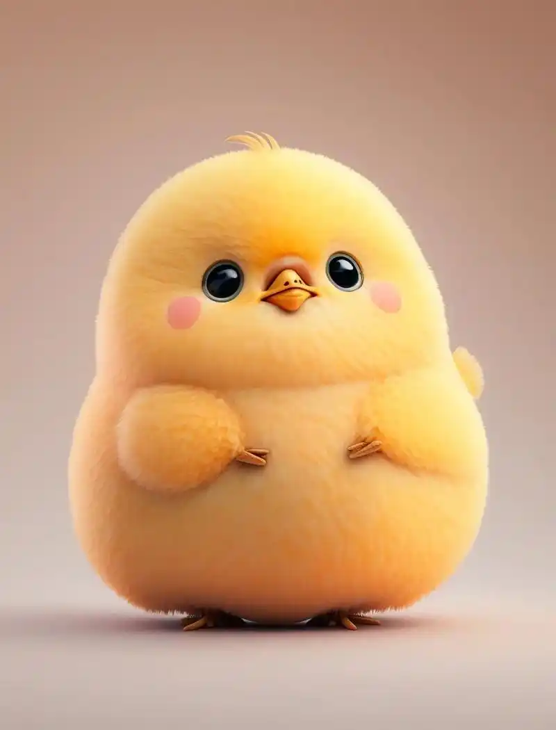 aigc插画胖乎乎的小鸡仔.魔法口令: character  - 抖音