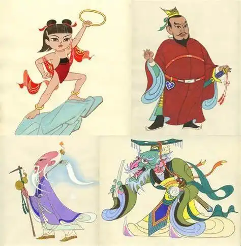 《哪吒闹海》的角色设计稿