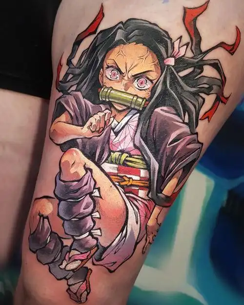 动漫《鬼灭之刃》灶门炭治郎与灶门祢豆子纹身图案