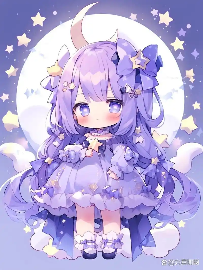 q版紫色星系小萝莉  夏日滤镜