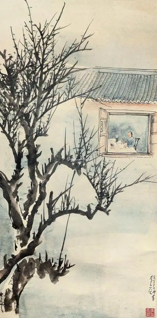 李奇茂 寒窗苦读_2015年春季艺术品拍卖会_上海驰翰_拍品价格_图片_拍