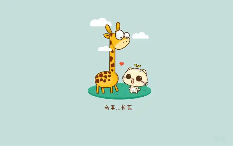 极简创意设计可爱卡通长颈鹿高清桌面壁纸下载(二)