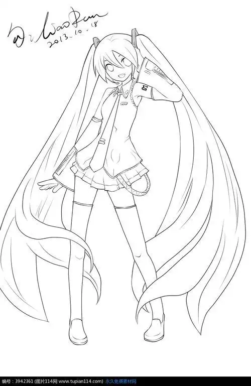 初音未来简笔画 初音未来简笔画简单又漂亮