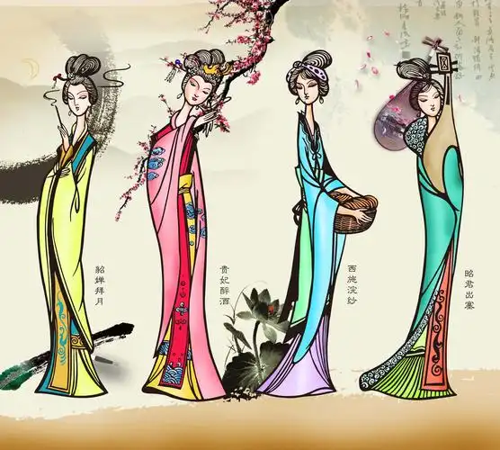 工笔画四大美女