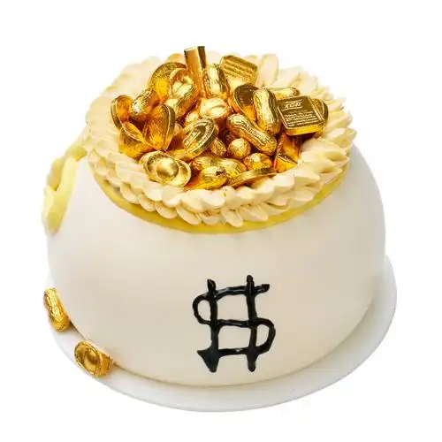 麦田聚宝盆蛋糕动物奶油开业乔迁金币生日蛋糕南京同城配送