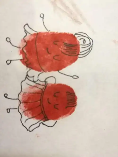 印泥手指画创作