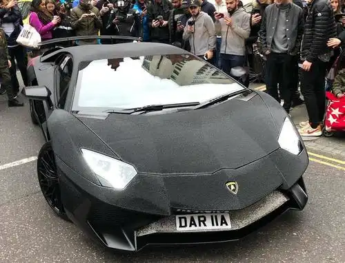名媛的兰博基尼镶钻花1700万车牌特别出门有警察护送
