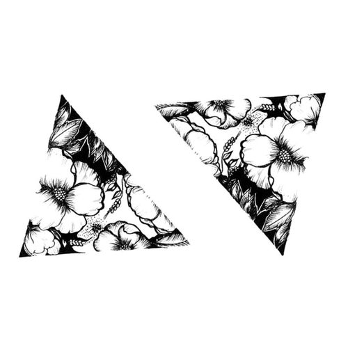喵小姐原创几何三角纹身贴防水花朵树叶持久小图简约黑白清新男女
