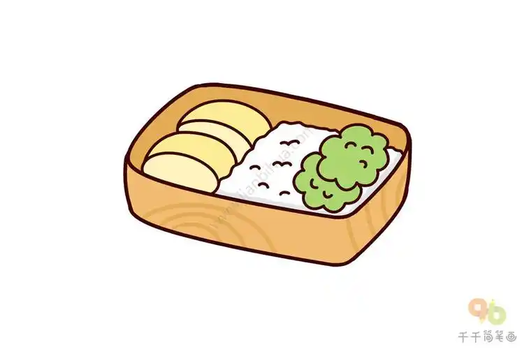 美食篇妈妈的爱心便当简笔画