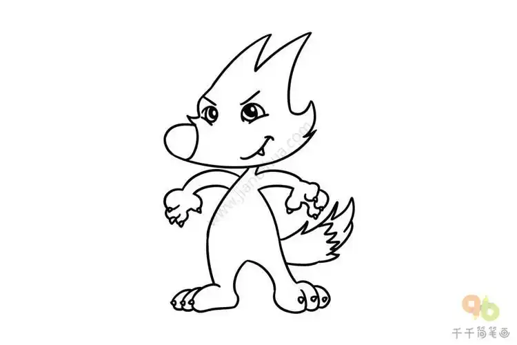 儿童简笔画狼的画法