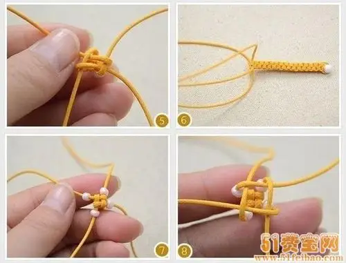 diy圆柱形硕果串珠绳编手链做法详情