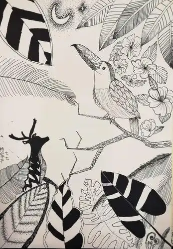 省实验文博初一美术优秀作品——单色装饰画(上篇)