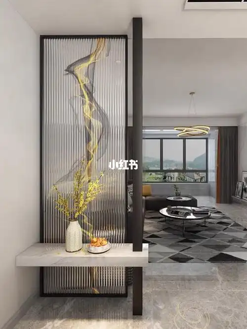 现代轻奢时尚入户玄关隔断客厅屏风装饰设计